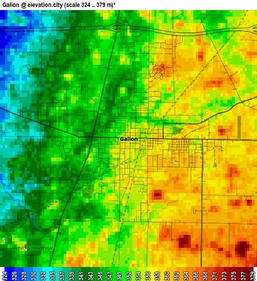 Galion elevation map