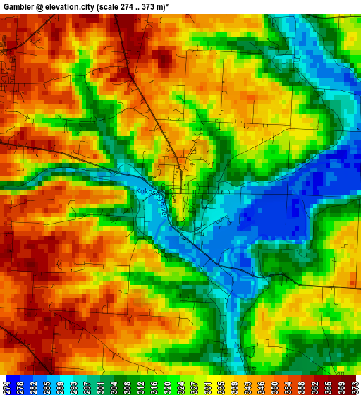 Gambier elevation map