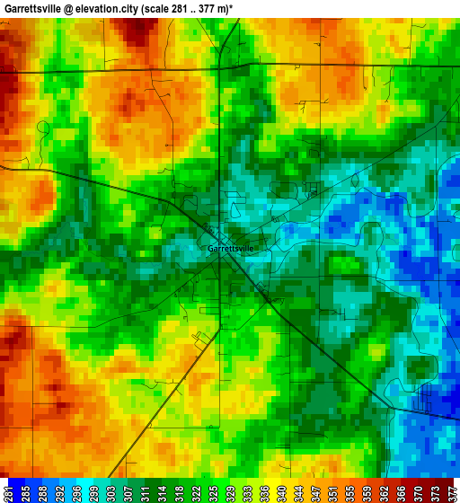 Garrettsville elevation map