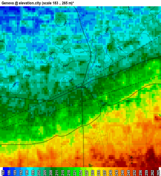 Geneva elevation map