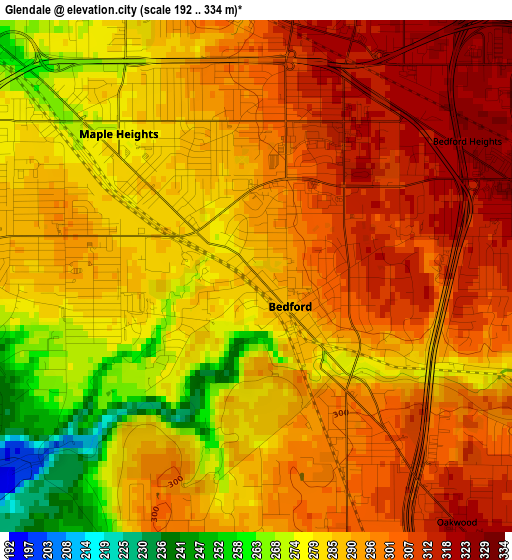 Glendale elevation map