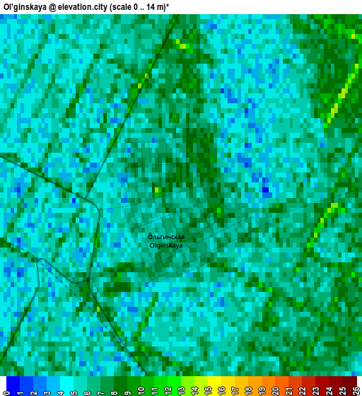 Ol’ginskaya elevation map