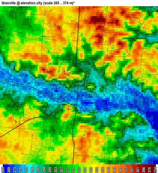 Granville elevation map