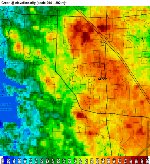 Green elevation map