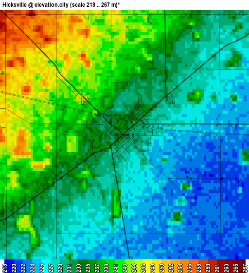 Hicksville elevation map