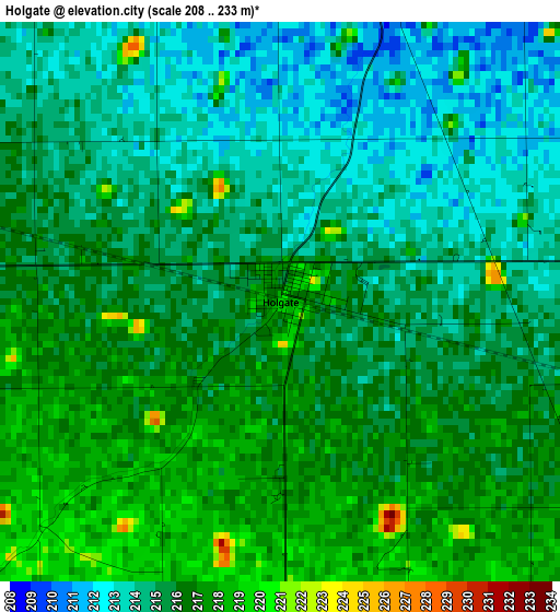 Holgate elevation map