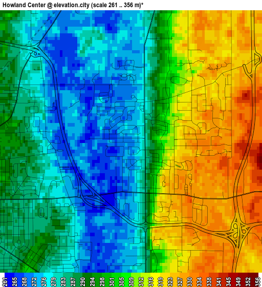 Howland Center elevation map