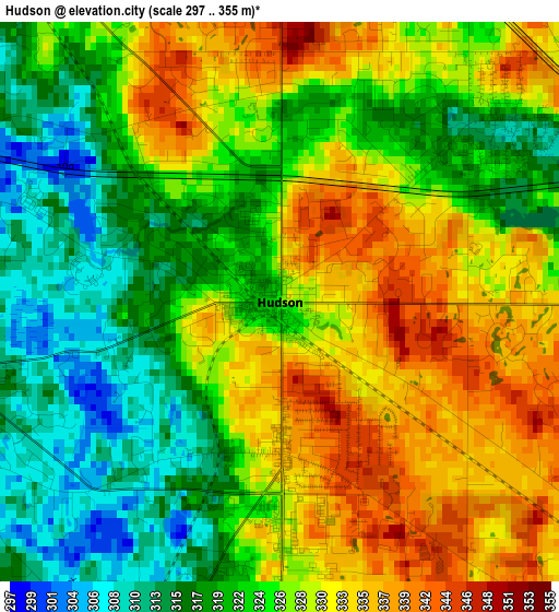 Hudson elevation map