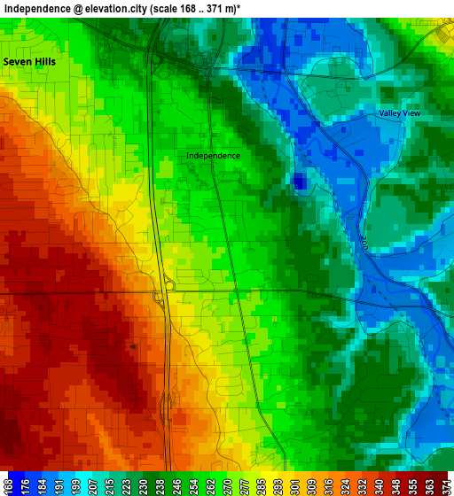 Independence elevation map