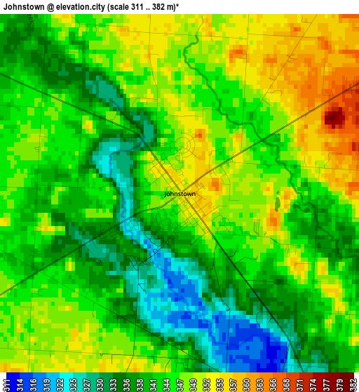 Johnstown elevation map