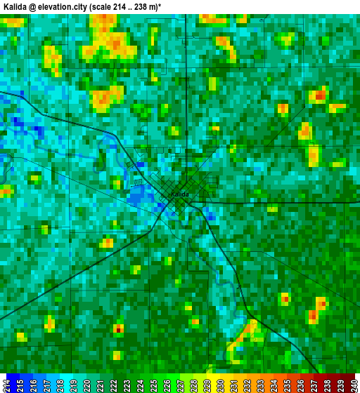 Kalida elevation map