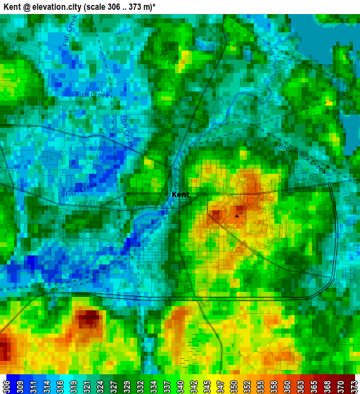 Kent elevation map