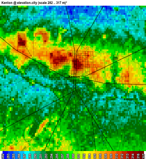 Kenton elevation map