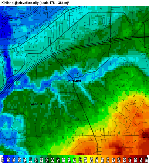 Kirtland elevation map