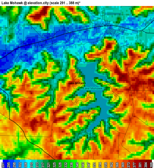 Lake Mohawk elevation map