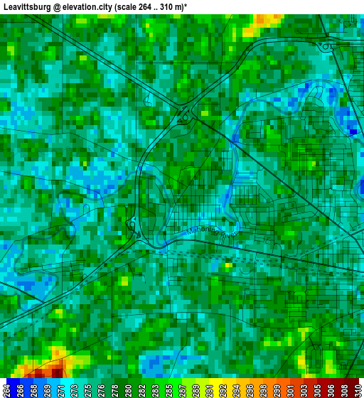 Leavittsburg elevation map