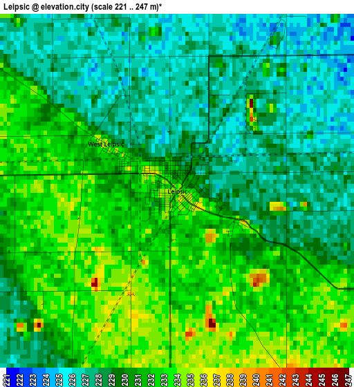 Leipsic elevation map