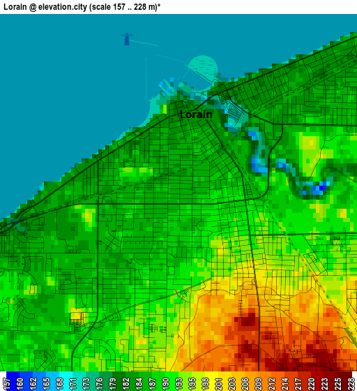 Lorain elevation map