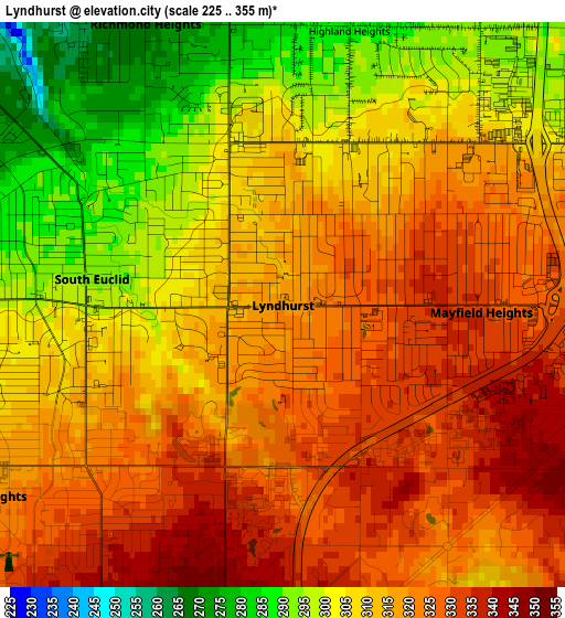 Lyndhurst elevation map