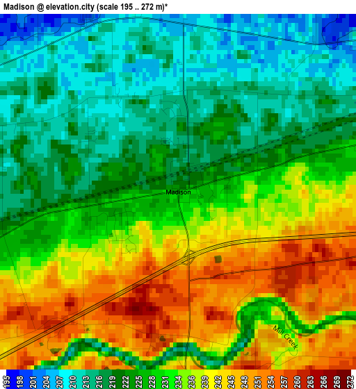 Madison elevation map