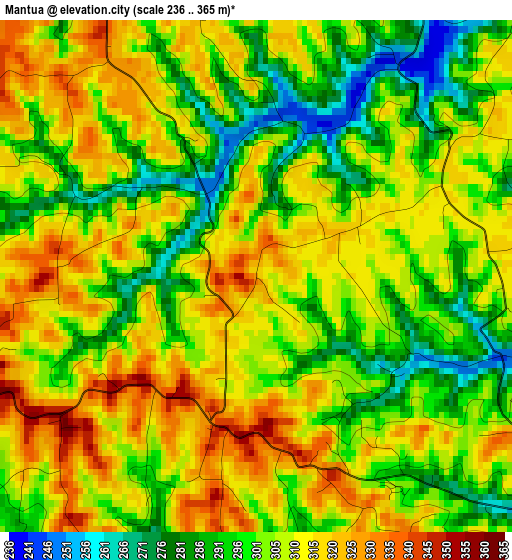 Mantua elevation map