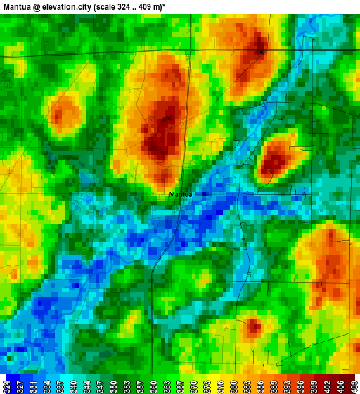 Mantua elevation map