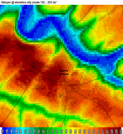 Odoyev elevation map