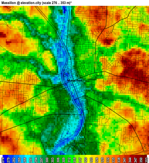 Massillon elevation map