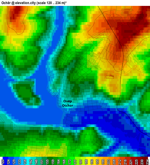 Ochër elevation map