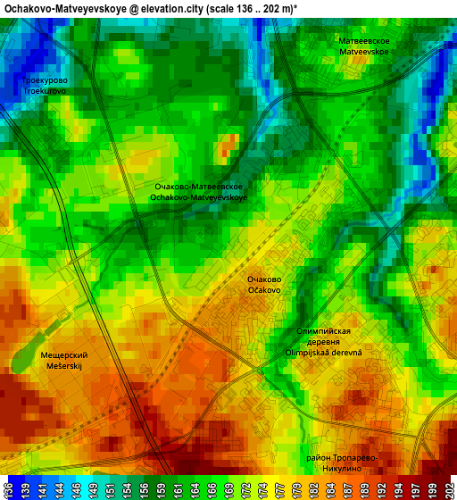 Ochakovo-Matveyevskoye elevation map