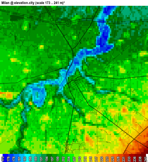 Milan elevation map