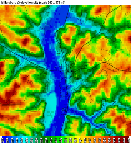 Millersburg elevation map