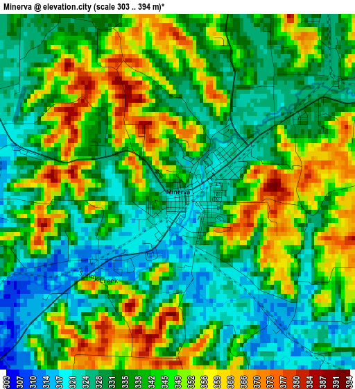 Minerva elevation map