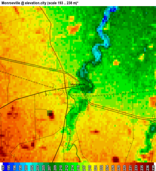 Monroeville elevation map