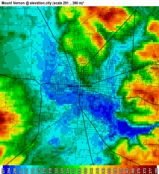 Mount Vernon elevation map