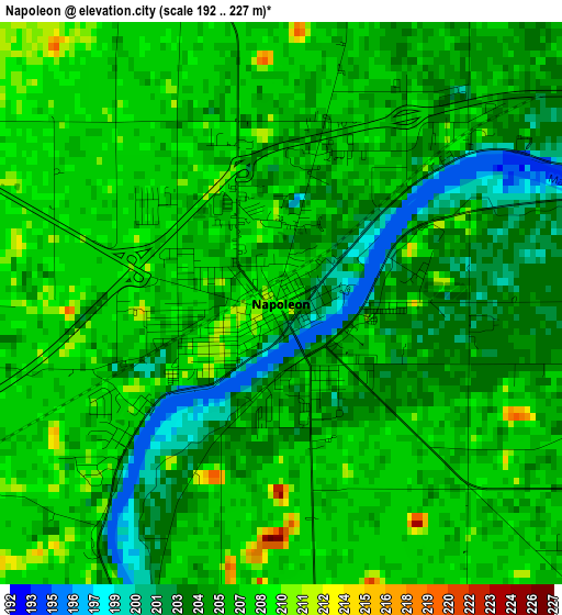 Napoleon elevation map