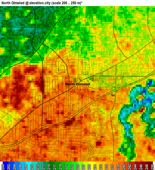 North Olmsted elevation map