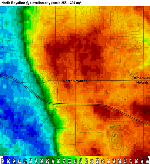 North Royalton elevation map