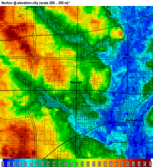 Norton elevation map