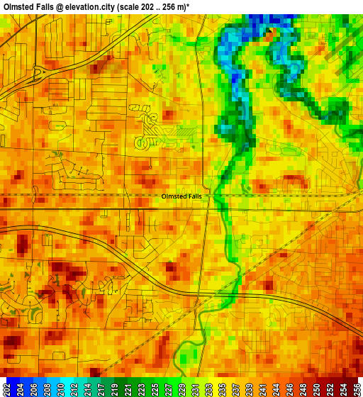 Olmsted Falls elevation map