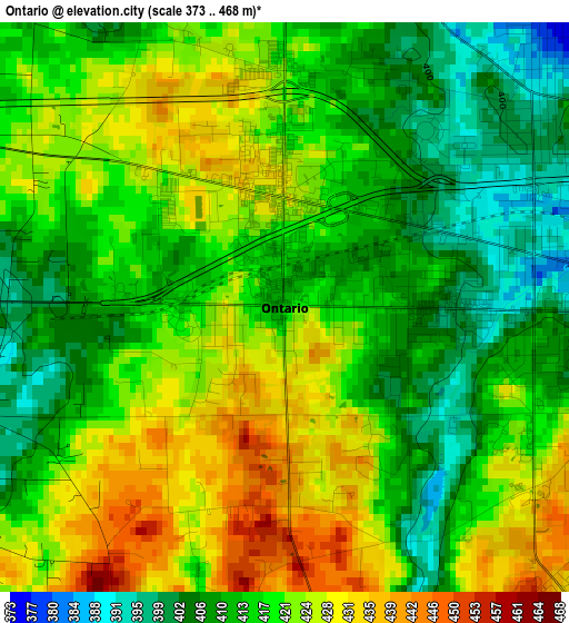 Ontario elevation map