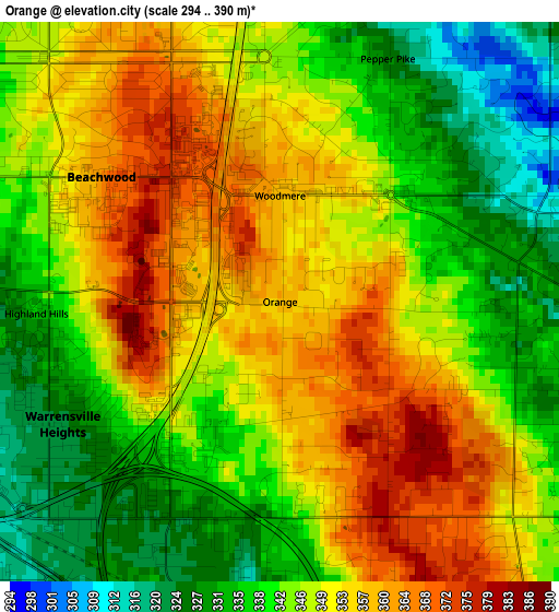 Orange elevation map