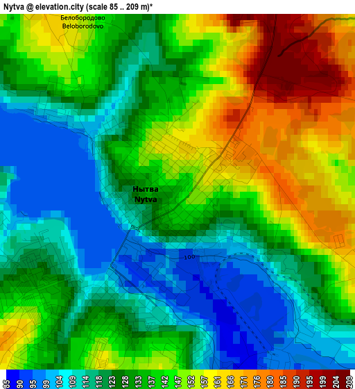 Nytva elevation map