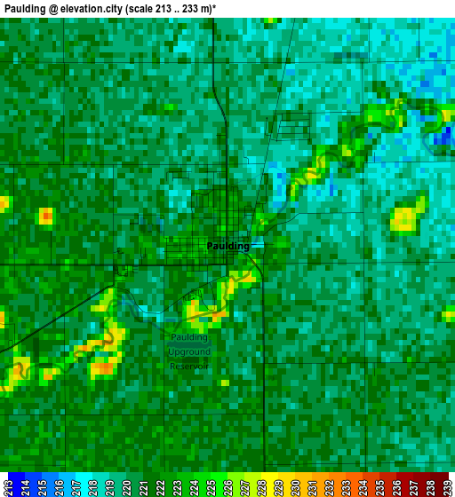 Paulding elevation map