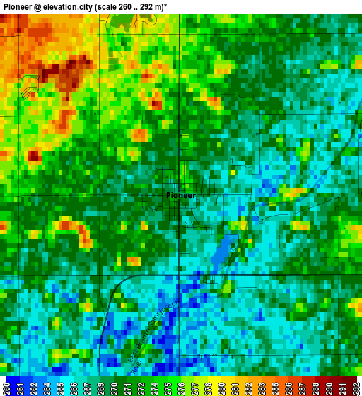 Pioneer elevation map