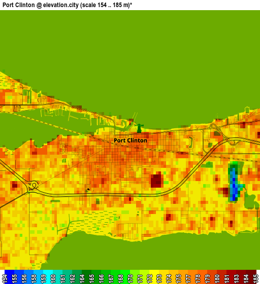 Port Clinton elevation map