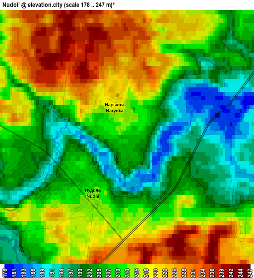 Nudol’ elevation map