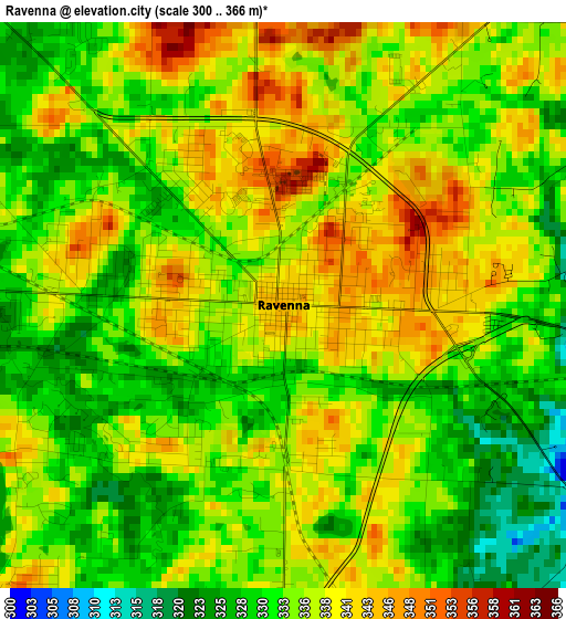 Ravenna elevation map