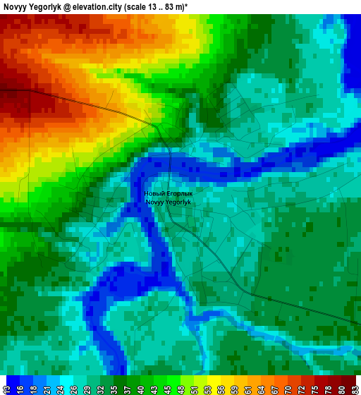 Novyy Yegorlyk elevation map