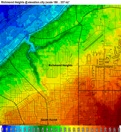 Richmond Heights elevation map